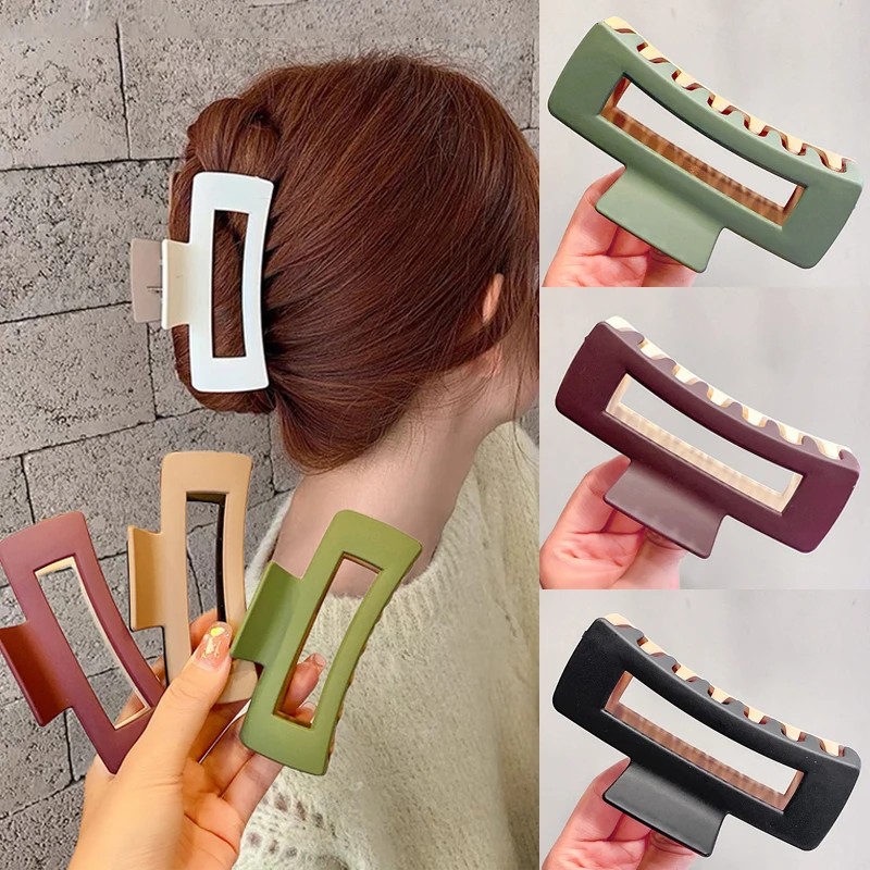 Trendy Geometric Simple Hair Crabs For Women 2022 Elegant Large Hair Claw Hairgrips Barrettes Girl Hair Accessories Headwear New