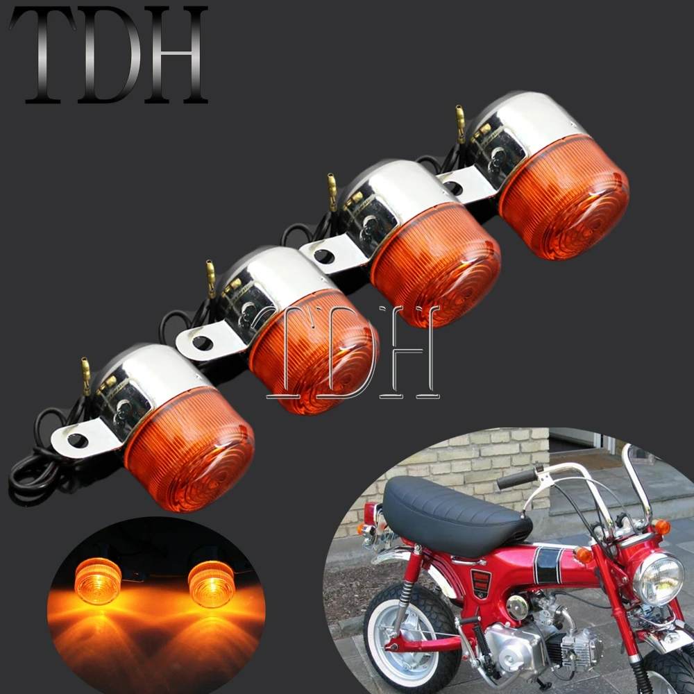 For Honda Dax ST50 ST70 CT70 Z50 Z50A K1 Chopper Cafe Racing Motorbike  Front & Rear Turn Signals Light Lamp Indicators Flasher