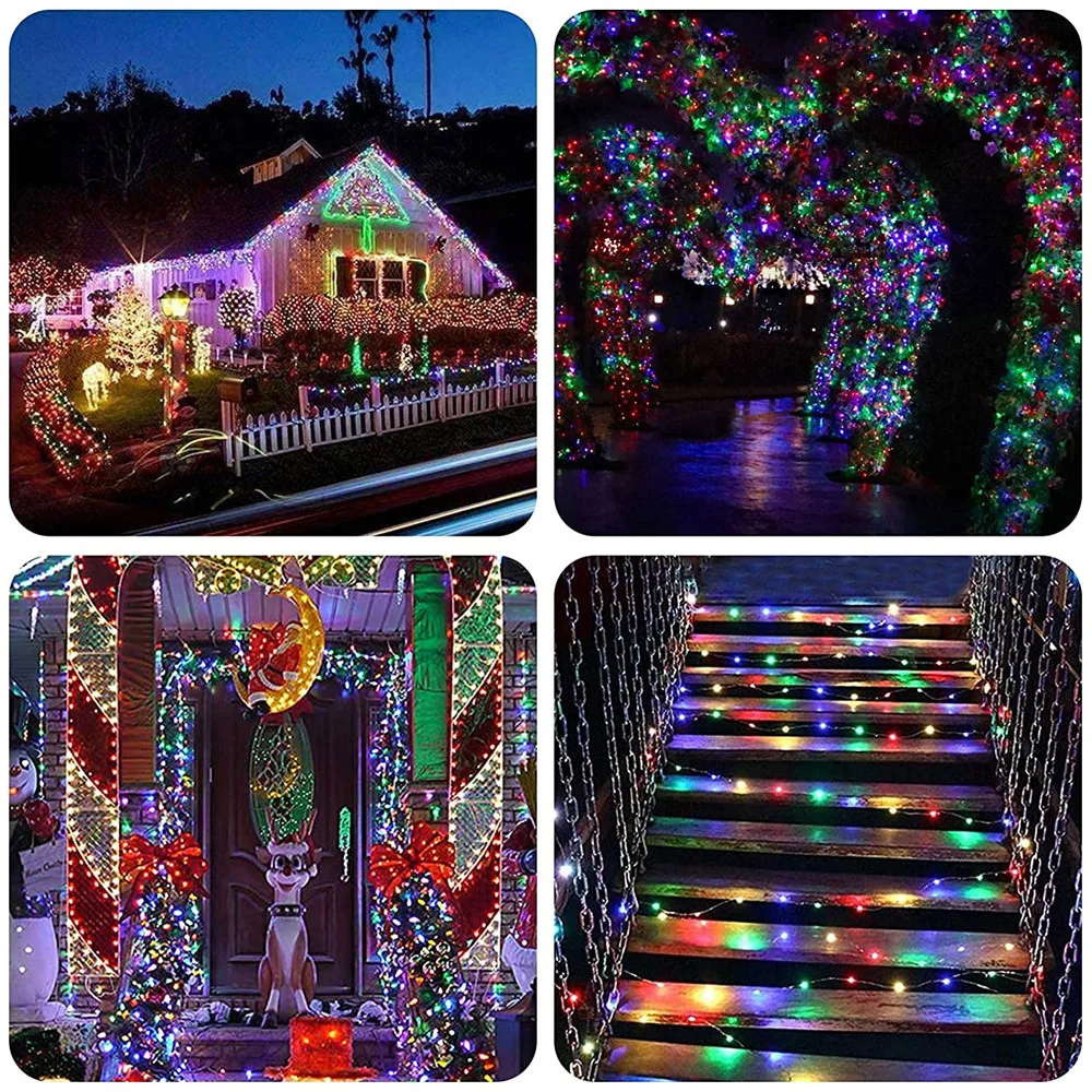 150M Garlands Christmas Decorations 2025 Festoon Led Light Waterproof IP67 New Year 2025 Fairy Lights Street Garland Winter