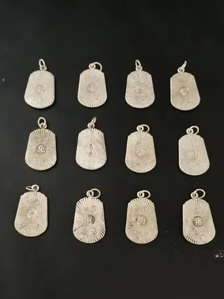 Silver 12 Zodiac key chain pendant car pendant