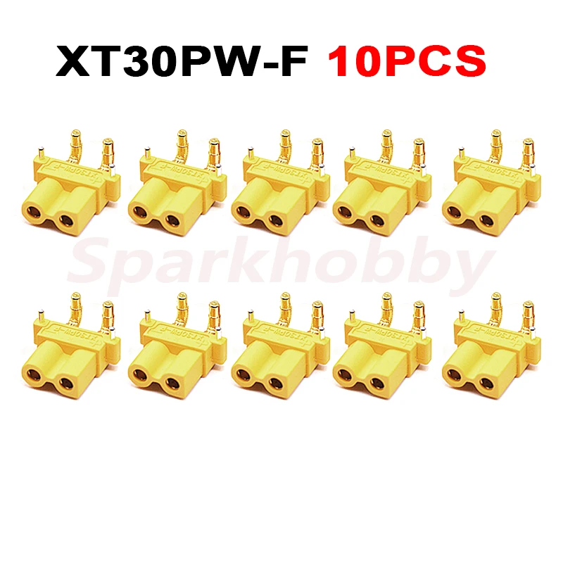 10PCS/5Pairs Amass XT30PW Male Female connector PCB board 2mm Banana Golden head Right Angle Horizontal connector for RC model