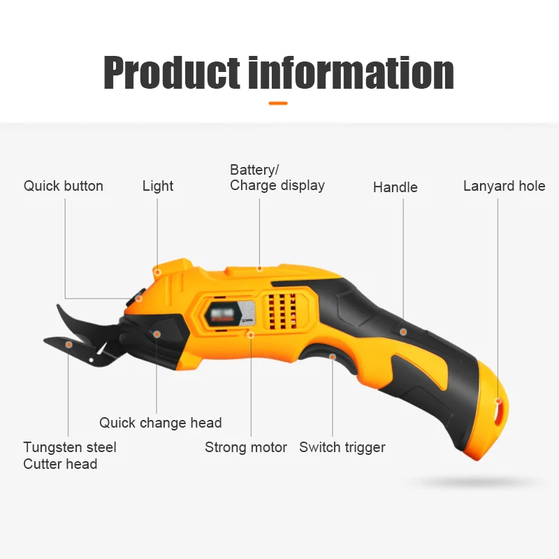Imagem -03 - Máquina de Corte de Tecido Elétrico Cortador de Bateria sem Fio Ferramentas de Corte de Couro Tesoura de Costura