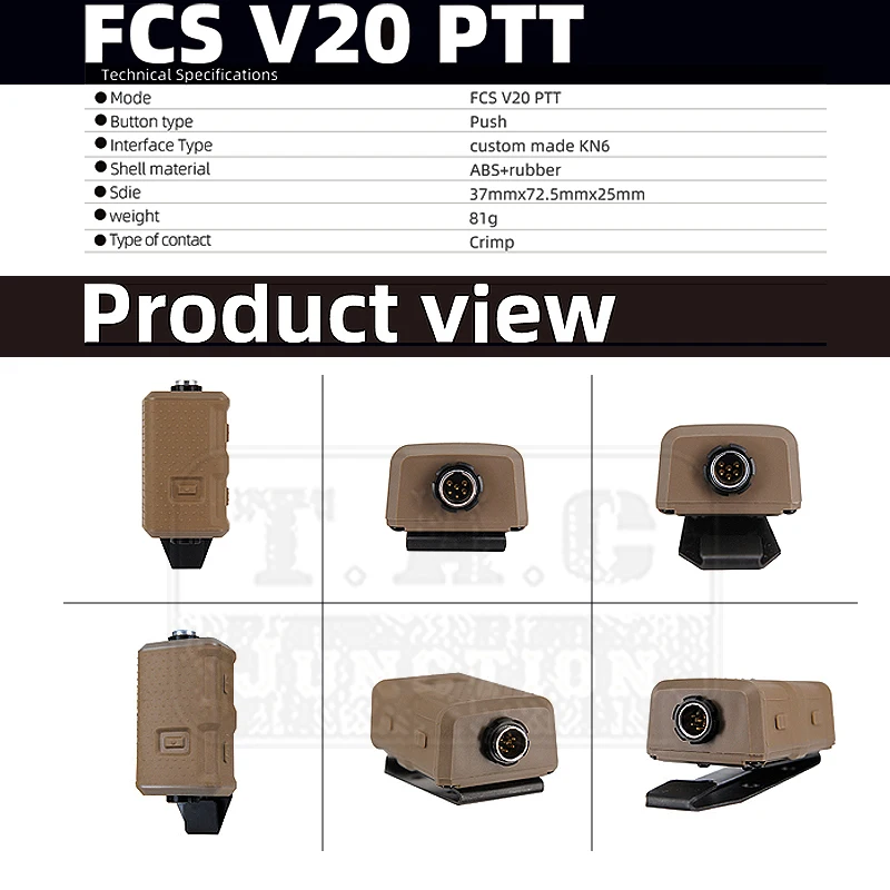 Comtac 3 III FCS-Tactical Headset V20 PTT RAC Radio Connector Standard KN6 to U174/U Adaptor For MTP3150 PD780 XTS KENWOOD DE