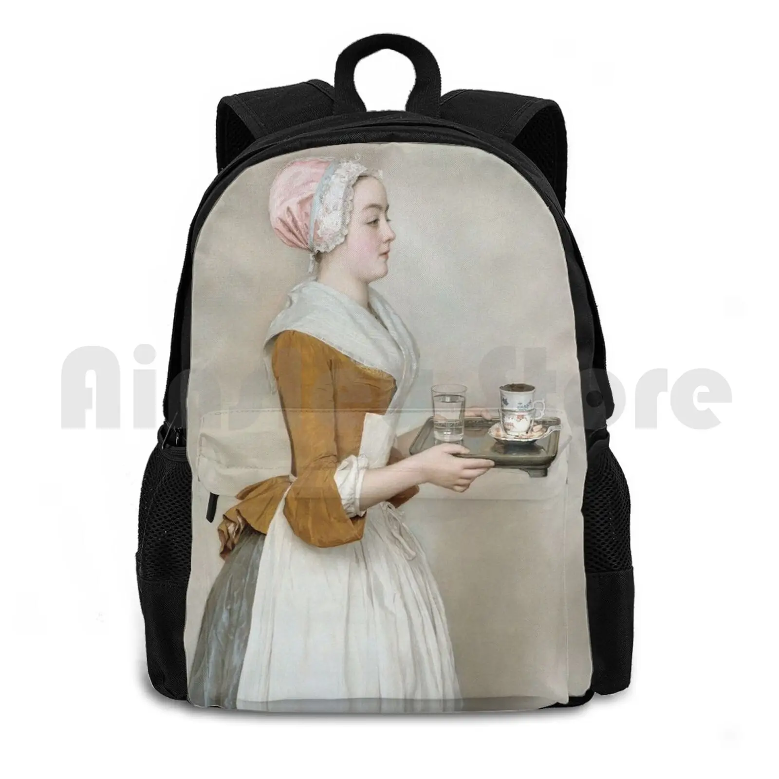 Jean-Etienne Liotard-The Chocolate Girl Outdoor Hiking Backpack Riding Climbing Sports Bag Coffee Attractive Autumn Autumnal