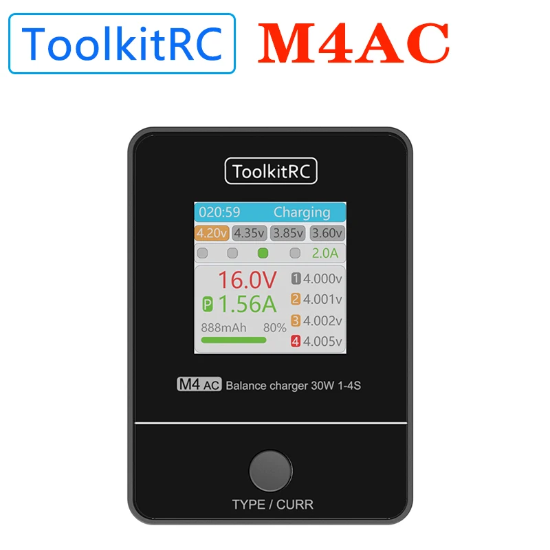 ToolkitRC M4AC 30W LiPO LiFE LiHV Compact AC Charger: RC 모델, FPV 레이싱, 드론 배터리 충전기 추천 및 평가