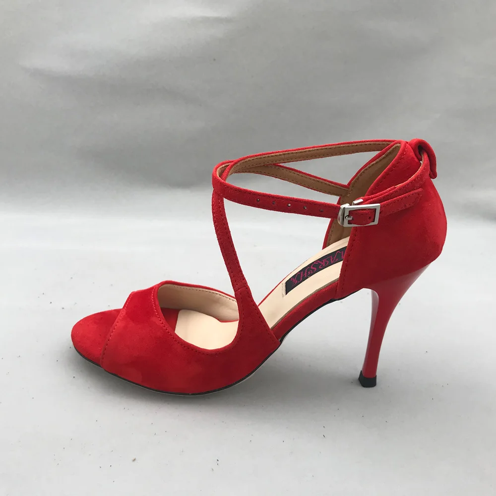 Classical Red Flamenco Dance Shoes Argentina Tango Shoes pratice shoes MST6291RS Leather Hard Sole 7.5cm 9cm heel available