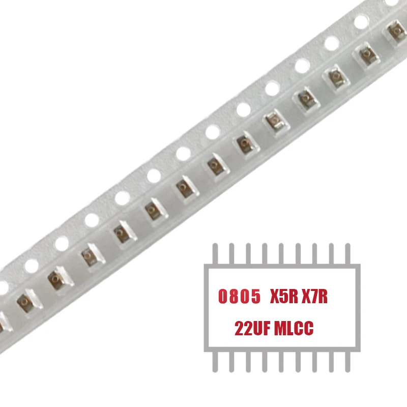 

MY GROUP 100PCS 4V 6.3V X5R X7R 22UF 0805 SMD capacitor MLCC Chip Multilayer Ceramic Capacitor in Stock