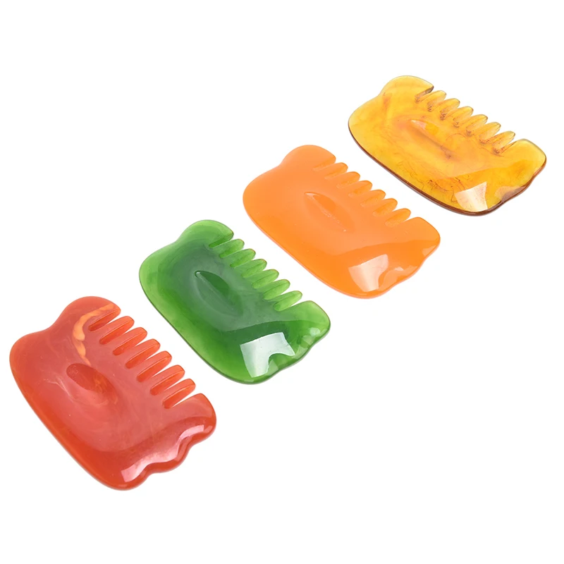 

1PCS Natural Guasha Stone Board Resin Massage Comb Gua Sha Plate Head Massager Scrapers Tools