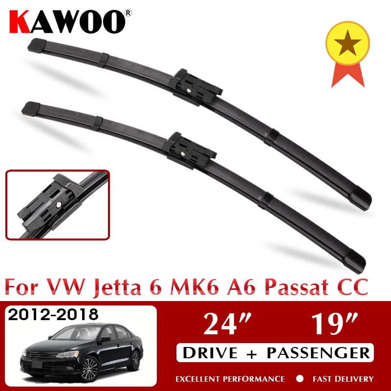 

Car Wiper Front Car Wiper Blade Blades for Volkswagen VW Jetta 6 MK6 A6 Passat CC 2012-2018 Windshield Windscreen Window 24"+19"