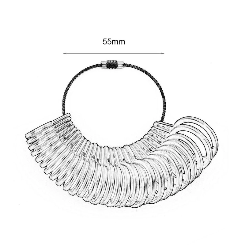 Professional Measuring Gauge Finger Ring Stick US Size 0 To 13 Jewelry Tool Ring Sizer Ring Basic Jewelry Measurement Tool