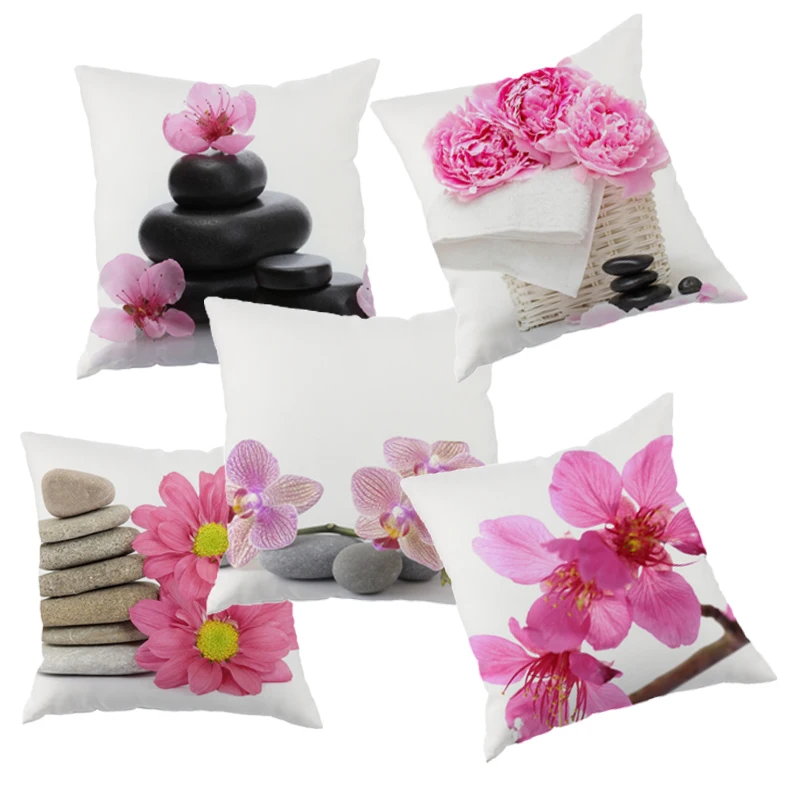 The orchid style Throw PillowCase Single pattern Cushion Covers for Home Sofa Chair polyester Decorative Pillowcase  45x45cm