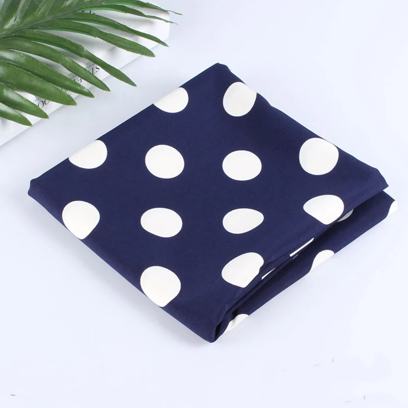 Large Small Polka Dot Stripe Printed Elastic Chiffon Drape Fabric for Sewing Tops Dress Blouse By Meters