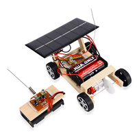 DIY Mini Solar Wireless Remote Control Car  Physical Science Educational  Assembly RC Toys Wooden Car Vehicle Model For Kids