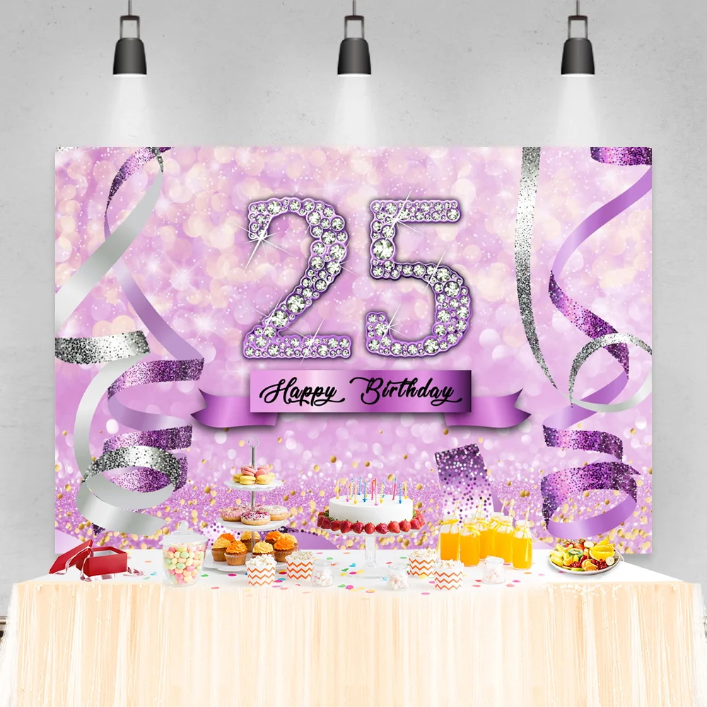 Laeacco Gold Glitters Weiß Glücklich Geburtstag Hintergrund Für Fotografie Anpassen Diamant Party Banner Vinyl Hintergrund Foto Studio