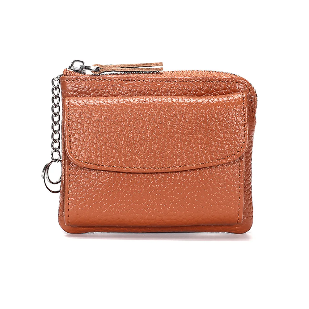 A2640 Full Grain Purse Hasp Zipper Versatile Layers Palm Coins Pocket Comfortable Top Cowhide Leather Lady Card Bag Girls Wallet