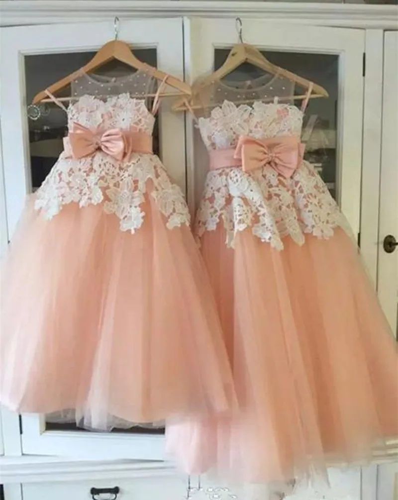 

Real Image Pink Flower Girl Dresses for Wedding Party First GIrl Pageant Communion Dresses Vestidos Primera Comunion Para Ninas