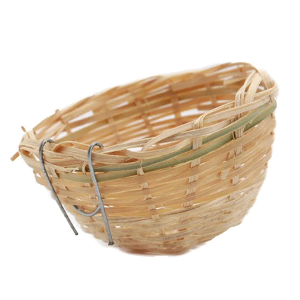 Canary Nests Pans Natural Bamboo Wicker Bedding Rest Cave for Small Birds