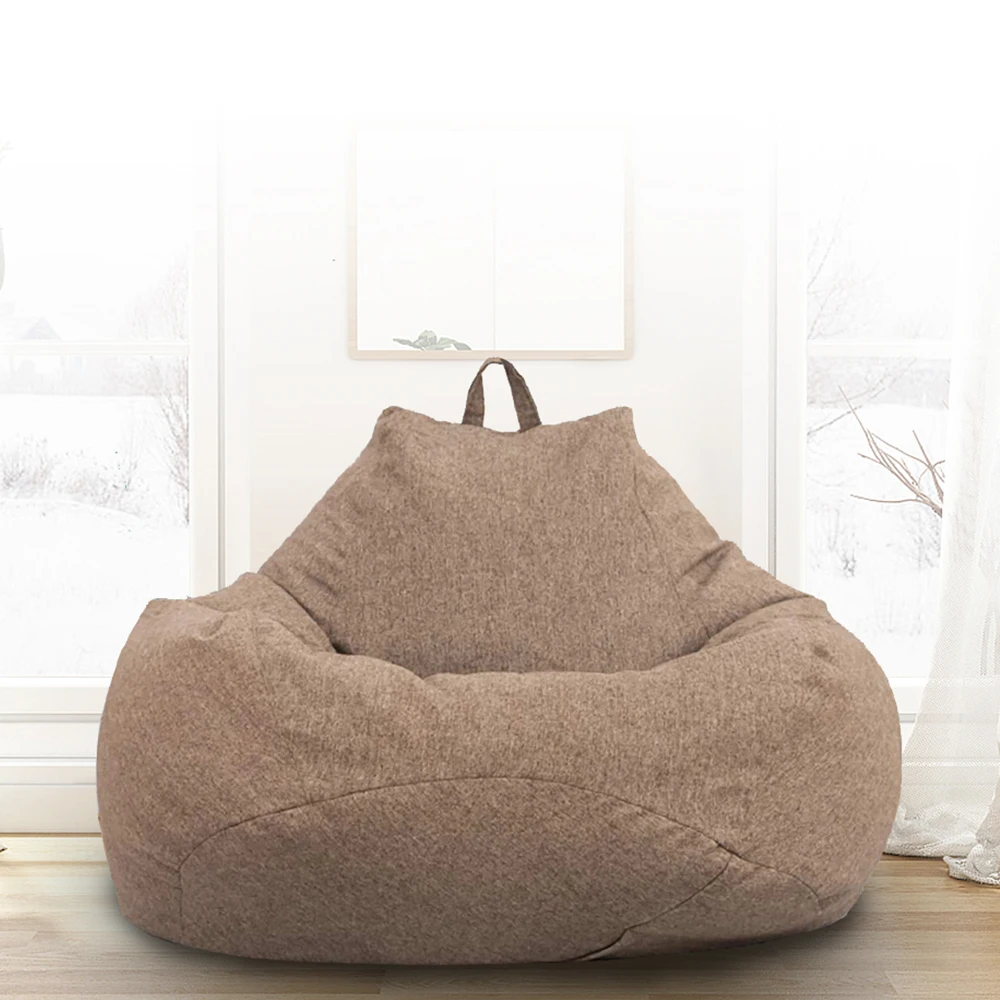 Large Small Lazy Sofas Cover Chairs without Filler Linen Cloth Lounger Seat Bean Bag Pouf Puff Couch Tatami Living Room