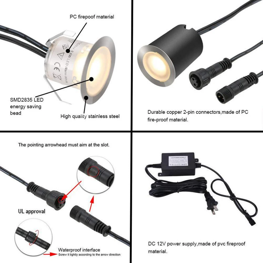 12V Led na taras światła IP67 wodoodporne podziemne lampy wpuszczone krajobraz Spotlight ścieżka ogrodowa schody światło podłogowe ue/US/UK/AU