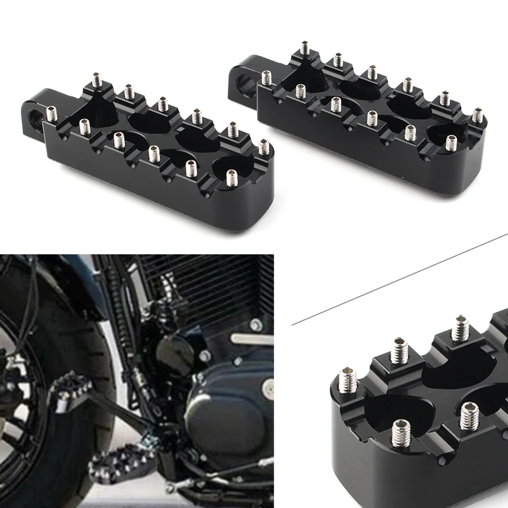 1 Pair Black Foot Pegs Rests Pedals For Harley Dyna Wide Glide FXDWG FXDB FXDL FXDF Motorbike Accessories