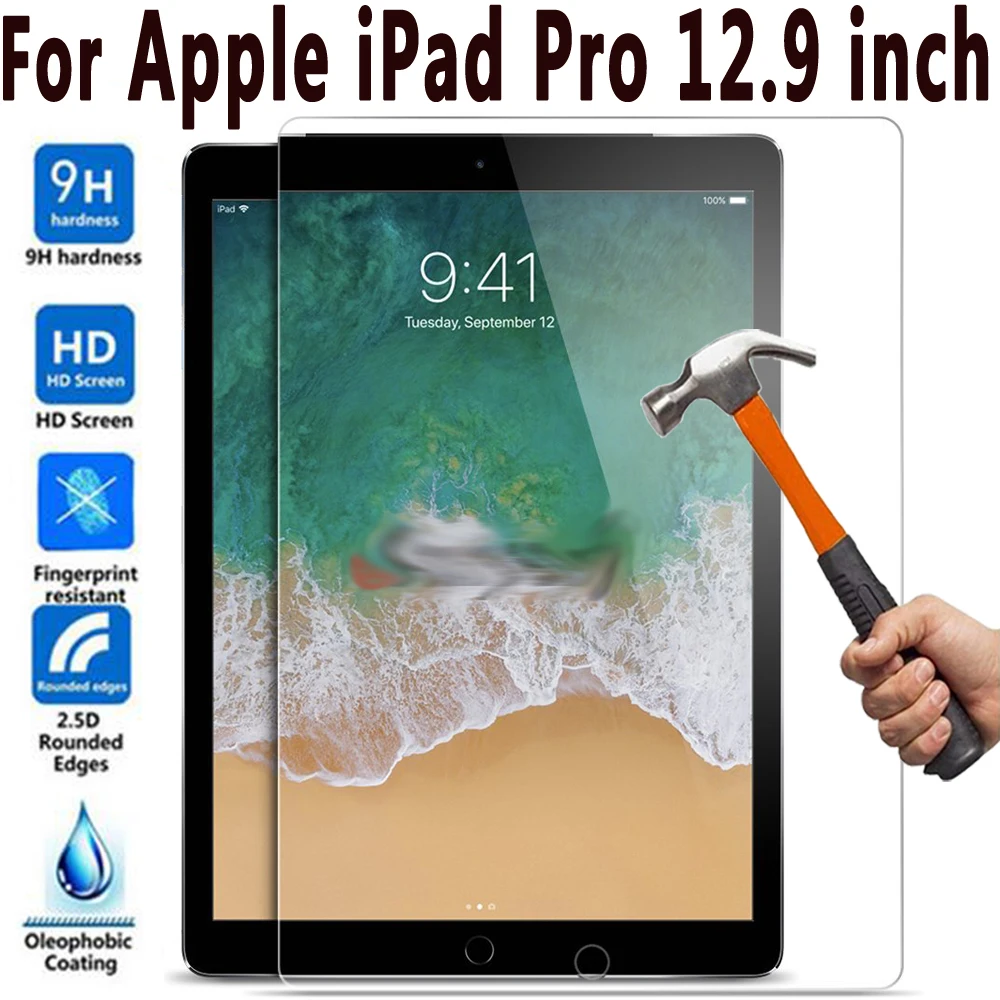 

Tempered Glass Screen Protector for iPad pro 12.9 2nd generation 2017 A1671 A1821 A1670 protective film 0.33mm 9D