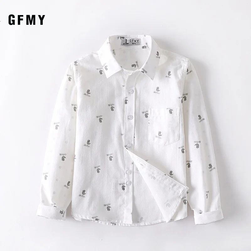 GFMY Baby boys shirts 2021 Spring Autumn New Long Sleeve Blouse Kids Clothes White Shirts for Toddler Boys shirts Children Tops