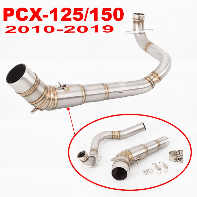 Slip-on for Honda PCX125 PCX150 2010-2016 2017-2019 Motorcycle Exhaust Headers Muffler Escape 51mm Elbow Front Down Link Pipe