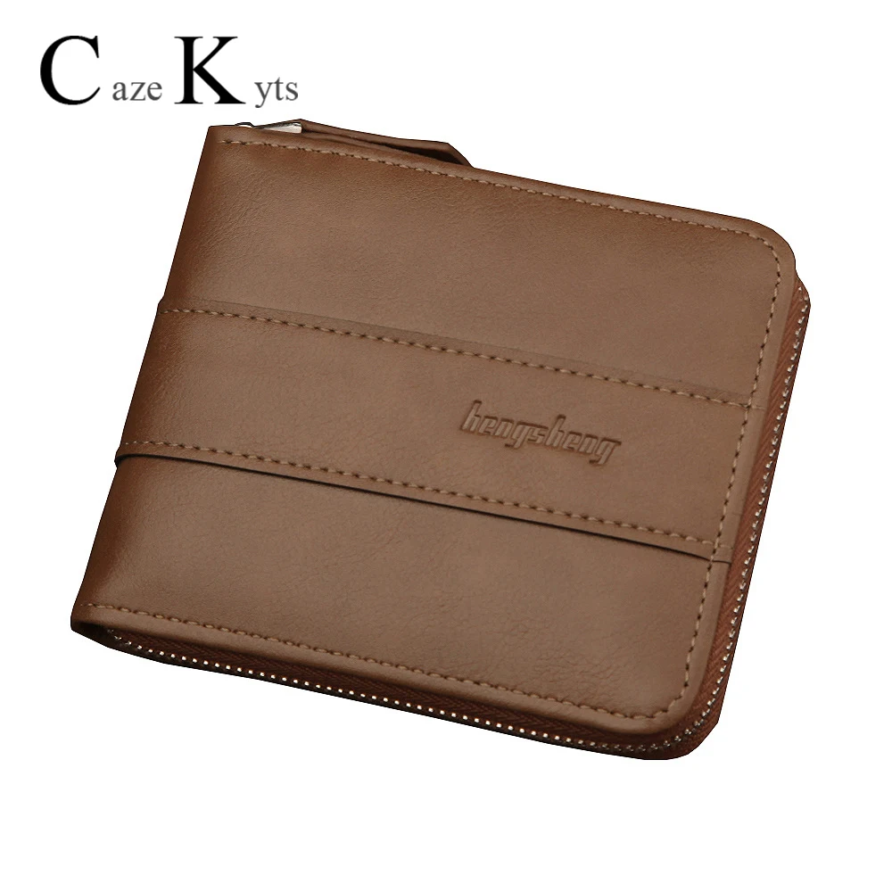 

2020 New Men's Wallet Short Wallet Man Zipper Men's Wallet Dollar Retro Multifunction Large Capacity Coin Purse