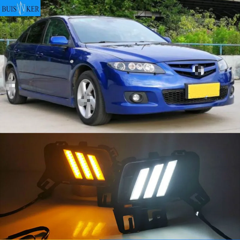 

2pcs LED DRL Daytime Running Light Daylight Waterproof Turn Signal lamp For Mazda 6 Mazda6 2006-2015