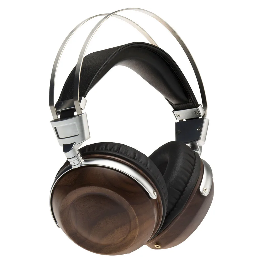 

Walnut Wood Wearing HIFI Headphones 50mm Dynamic Earphone Over-the -Ear Bass Stereo Studio Audio Metal Headset Noise Cancelling