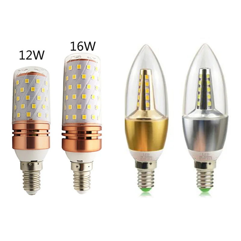 

10Pcs 12W 16W LED Corn Bulb Candle Light Bulb Warm/Cold White 7W 9W 220V E14 Led Candle Light Bulb for Household Commercial Bulb