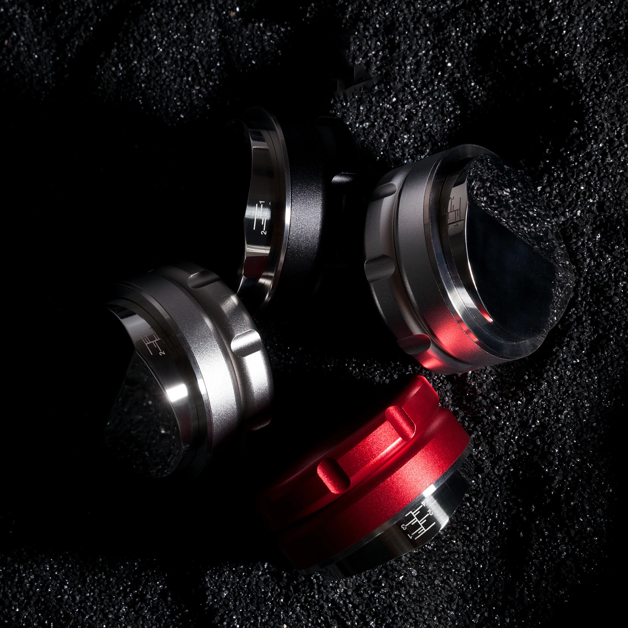 58.5mm Manual Barista Powder Hammer Espresso Latte  Coffee Tamper Distributor Stainless Steel Middle-Line Base Leveler Tool