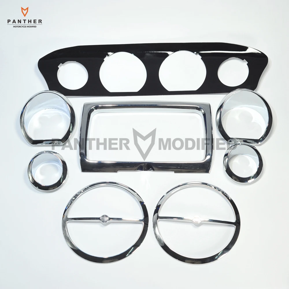 

8 pcs Motorcycle Stereo Accent Inner Fairing Speaker Gauge Trim Ring case for Harley Glide 2014 2015 2016 2017