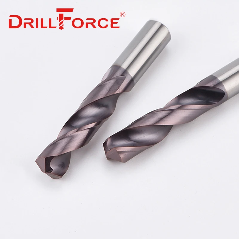 Drillforce 3PCS 2mm-9mmx80mm OAL HRC65 Vhm Bohrer Set, spirale Flöte Twist Bohrer Für Harte Legierung Edelstahl Werkzeuge