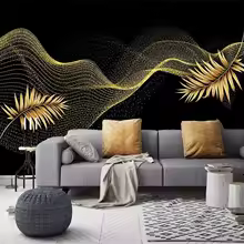 Modern Creative Light Luxury Golden Leaf Lines Wallpaper 3D Living Room Bedroom Home Decor Art Murals Wall Paper Papel De Parede - AliExpress 13