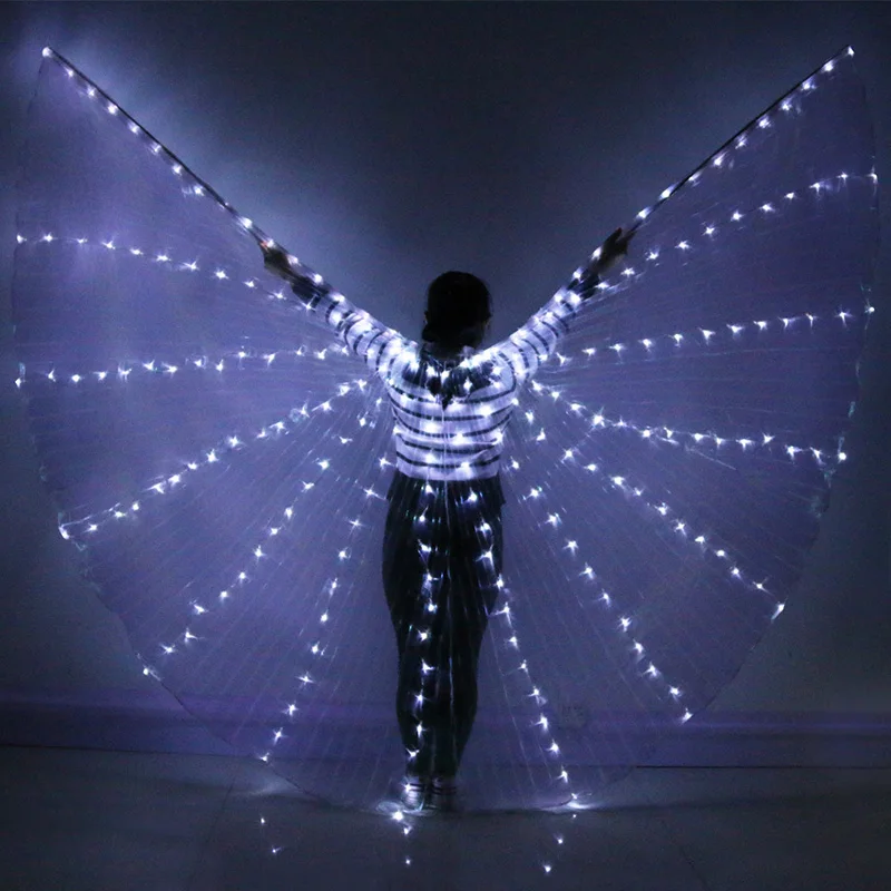 NEW Women Belly Dance Wings LED Shining Wings Girls Dance Wings butterfly Split Wings LED Dance Performance Wings Without Sticks