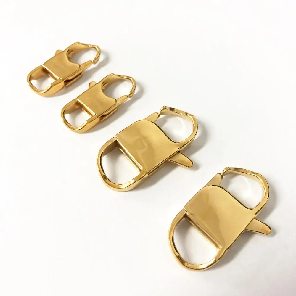 Top Quality 10/50/100pcs 22/26/32mm Gold Color Solid Stainless Steel Lobster Clasps DIY Findings Lot