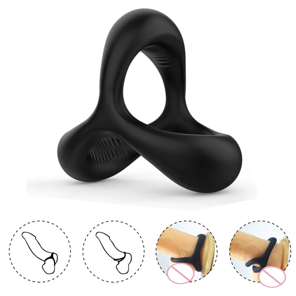 Männlich Silikon Penis Ringe Hodensack Binden Verzögerung Ejakulation Cock Ring Sexy Erektion Ringe Paar Liebhaber Sex-Shop Sex Spielzeug Für männer