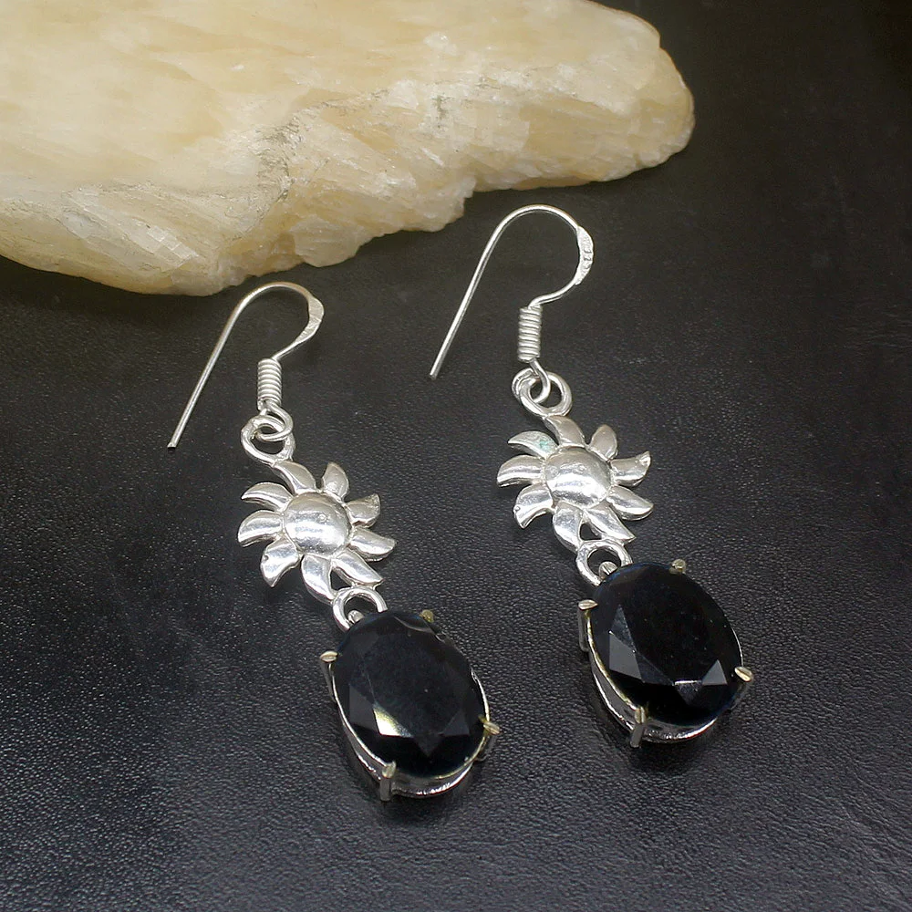 

Gemstonefactory Big Promotion Unique 925 Silver Black Onyx Handmade Women Ladies Gifts Dangle Drop Earrings 20211953