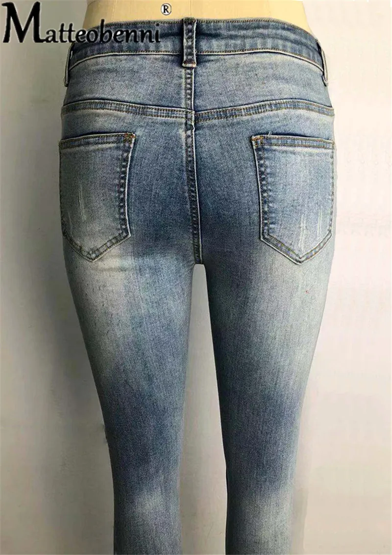 Nuovi Jeans a matita a vita alta Skinny a quattro bottoni retrò primavera e autunno pantaloni Slim in Denim Casual elasticizzati da donna