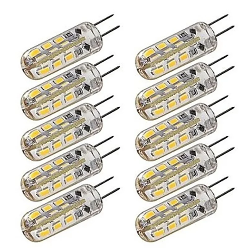 

10pcs/lot G4 LED Lamp SMD3014 LED Bulb Mini G4 24 LEDS AC DC12V 360 Beam Angle Replace Halogen Lights silicon LED For chandelier