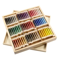 63 adet Montessori duyusal renk tabletler renk tabletler içeren kapaklar ile 3 kutuları büyük boy çocuk oyuncağı okul öncesi eğitim