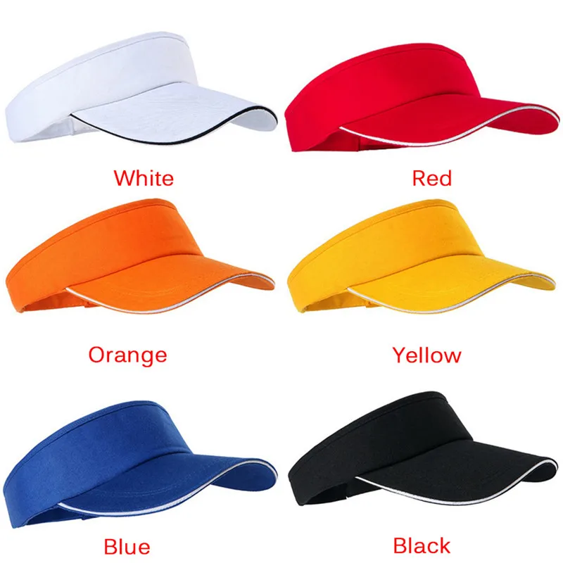 New Tennis Caps Men Women Adjustable Sport Headband Classic Sun Sports Visor Hat Running Caps Tennis Beach Hat Outdoor Hats