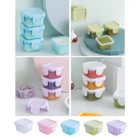 4 개/대 60ml 아기 우유 분말 식품 용기 유아 간식 먹이 스토리지 휴대용 식품 냉동고 신선한 컵
