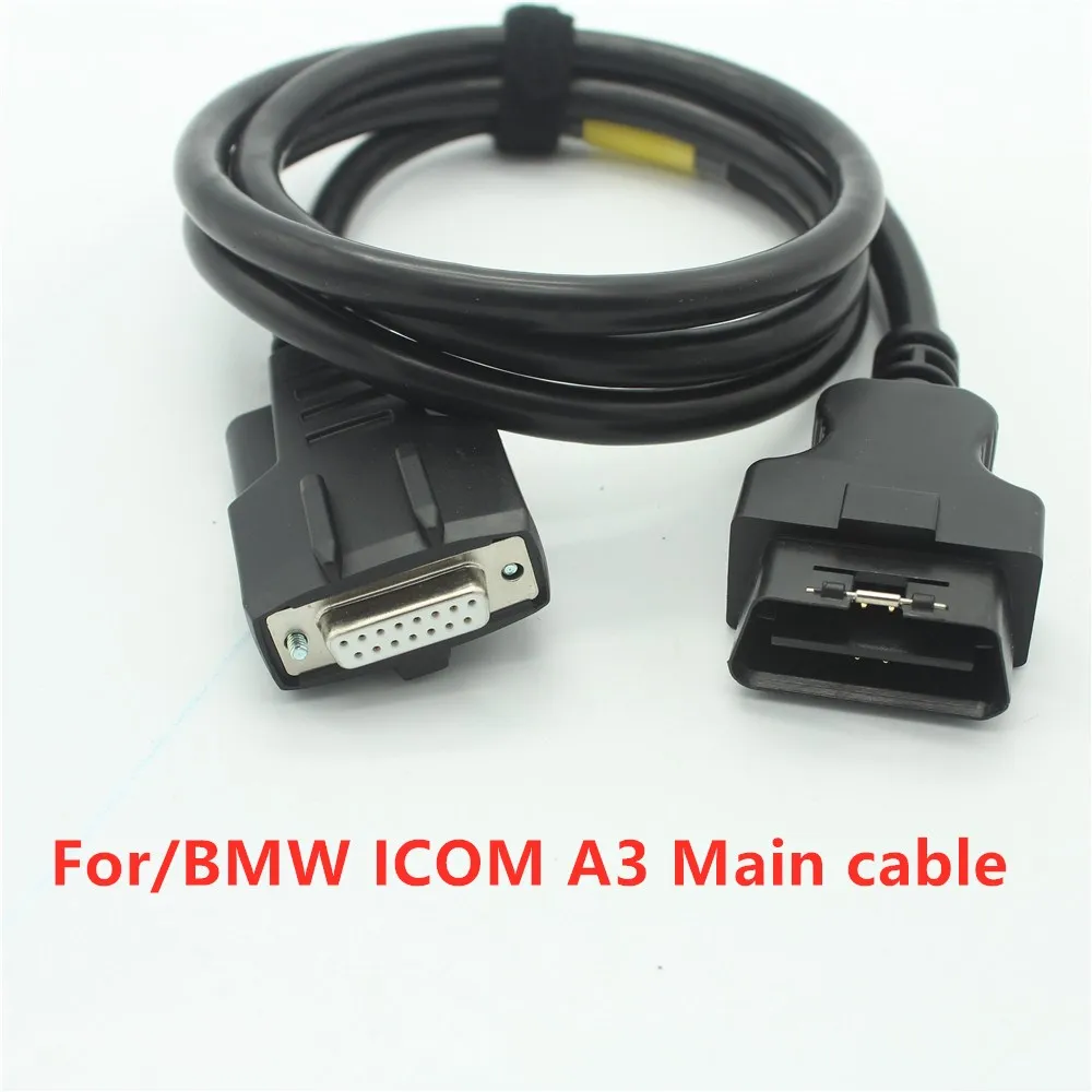 자동차 OBDII 케이블 BMW ICOM 다음 A3 진단 인터페이스 메인 케이블 OBD2 16pin 15pin ICOM A3 + B + C 코딩 A3 케이블 연결 