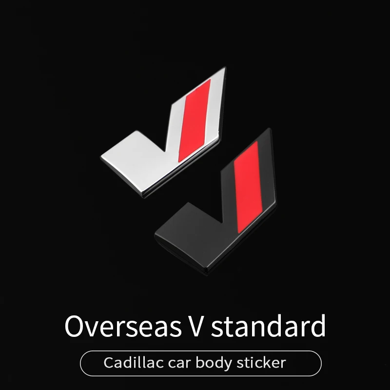 Car V Performance Sport Logo Auto Trunk Body Metal Emblems Stickers for Cadillac CTS XTS ATS XT4XT5XT6CT4CT5CT6 ESCALADE