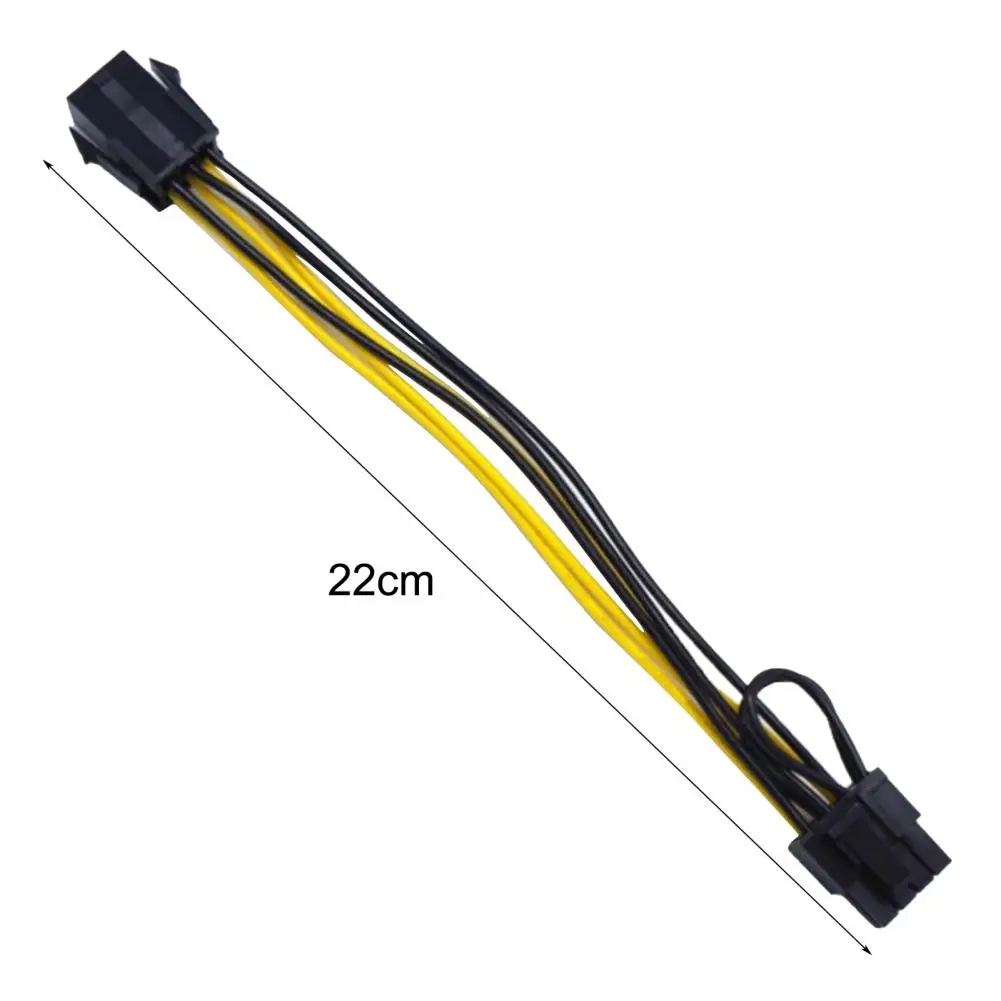 Power Cable Portable 6Pin to 8Pin 22cm Graphics Card Power Data Cord Splitter for Computer PC