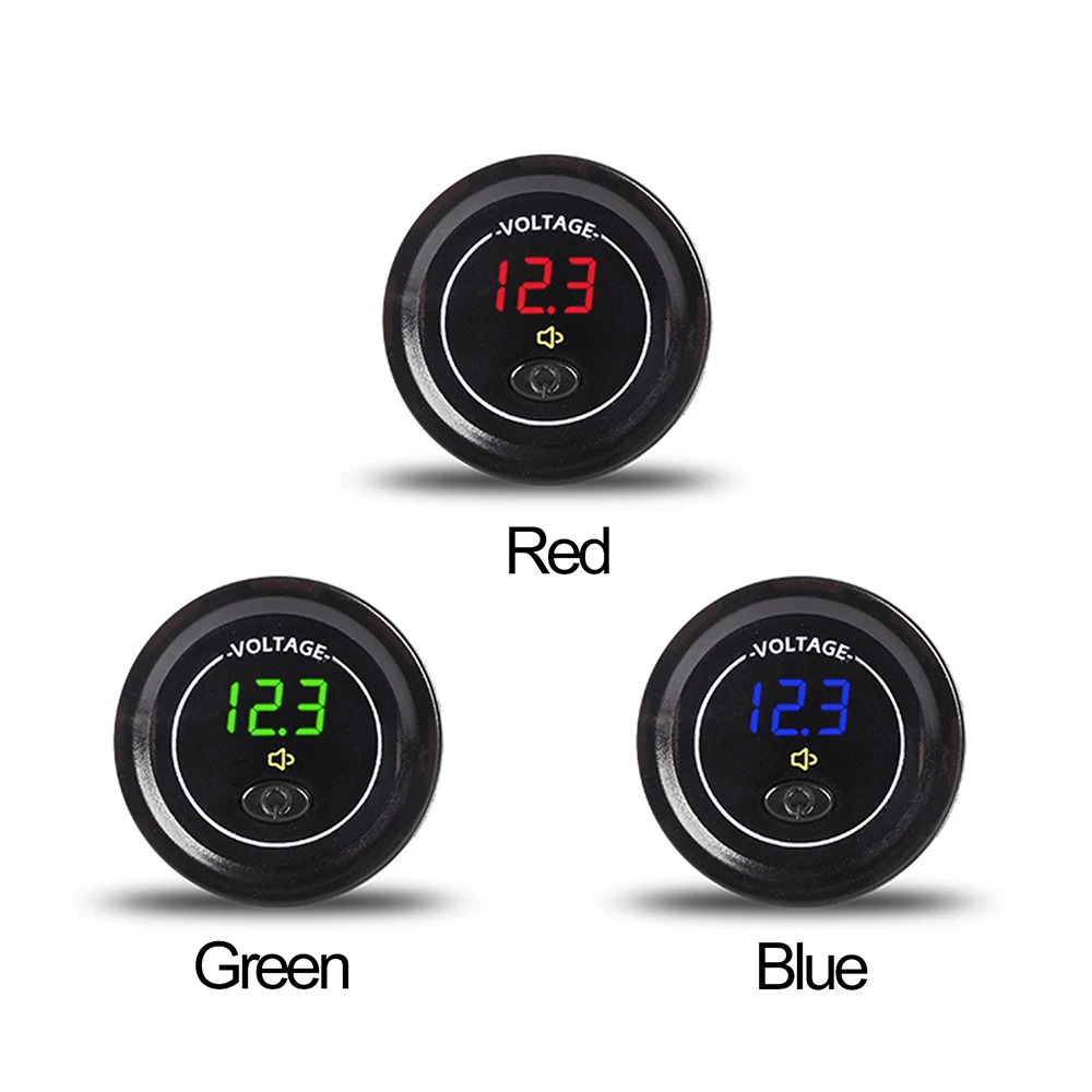 Waterproof Car DC 12V-24V LED Voltmeter Digital Display Voltage Meter with ON OFF Switch Low Voltage Voice Alarm Voltmeter