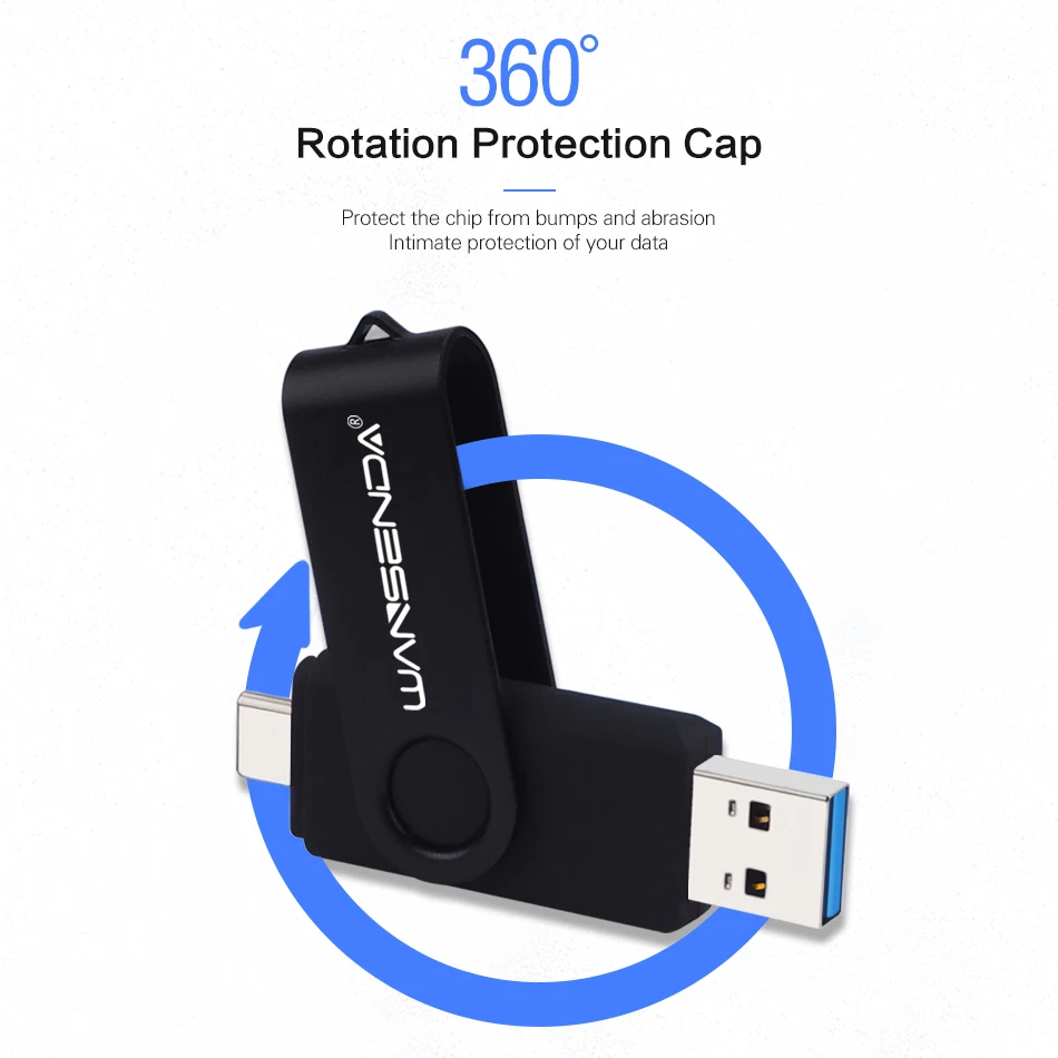 WANSENDA OTG USB Flash Drive 512GB for Type C Android USB 3.0 Memory Stick 256GB Pen Drive 128GB 64GB 32GB 16GB Cle USB Pendrive