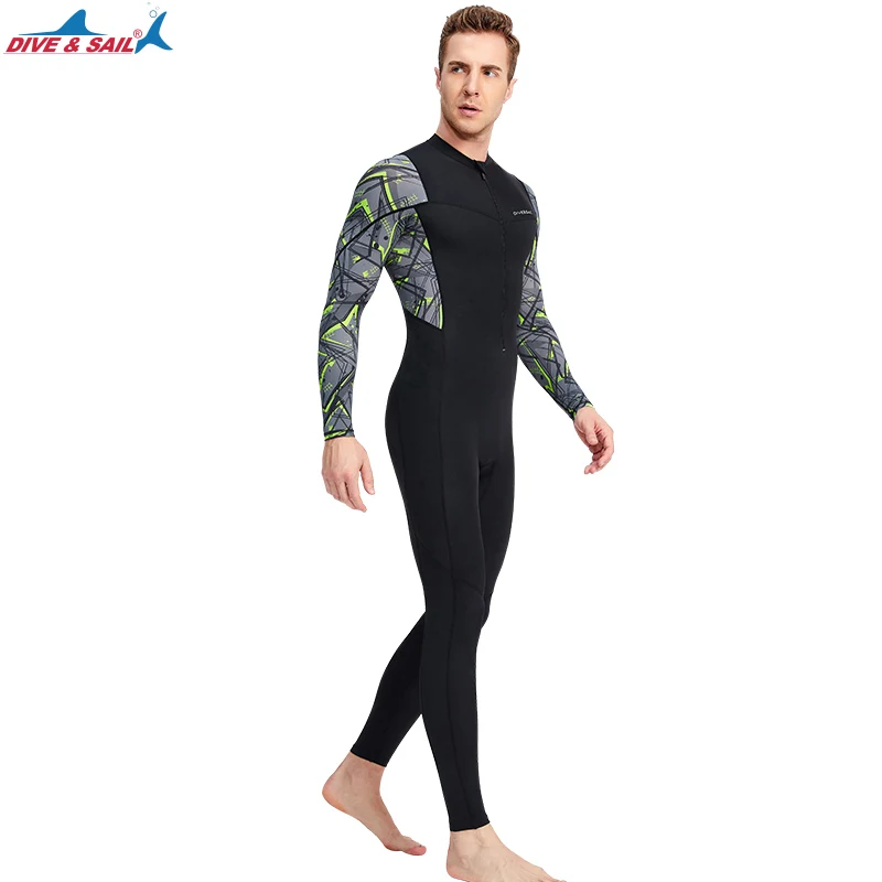 Men's Full Body Wetsuit Surfing Diing Suit Scuba Dive Skin Rash Guard One Piece Long Sleee Front Zip Quick Dry Sunsuit UPF50+